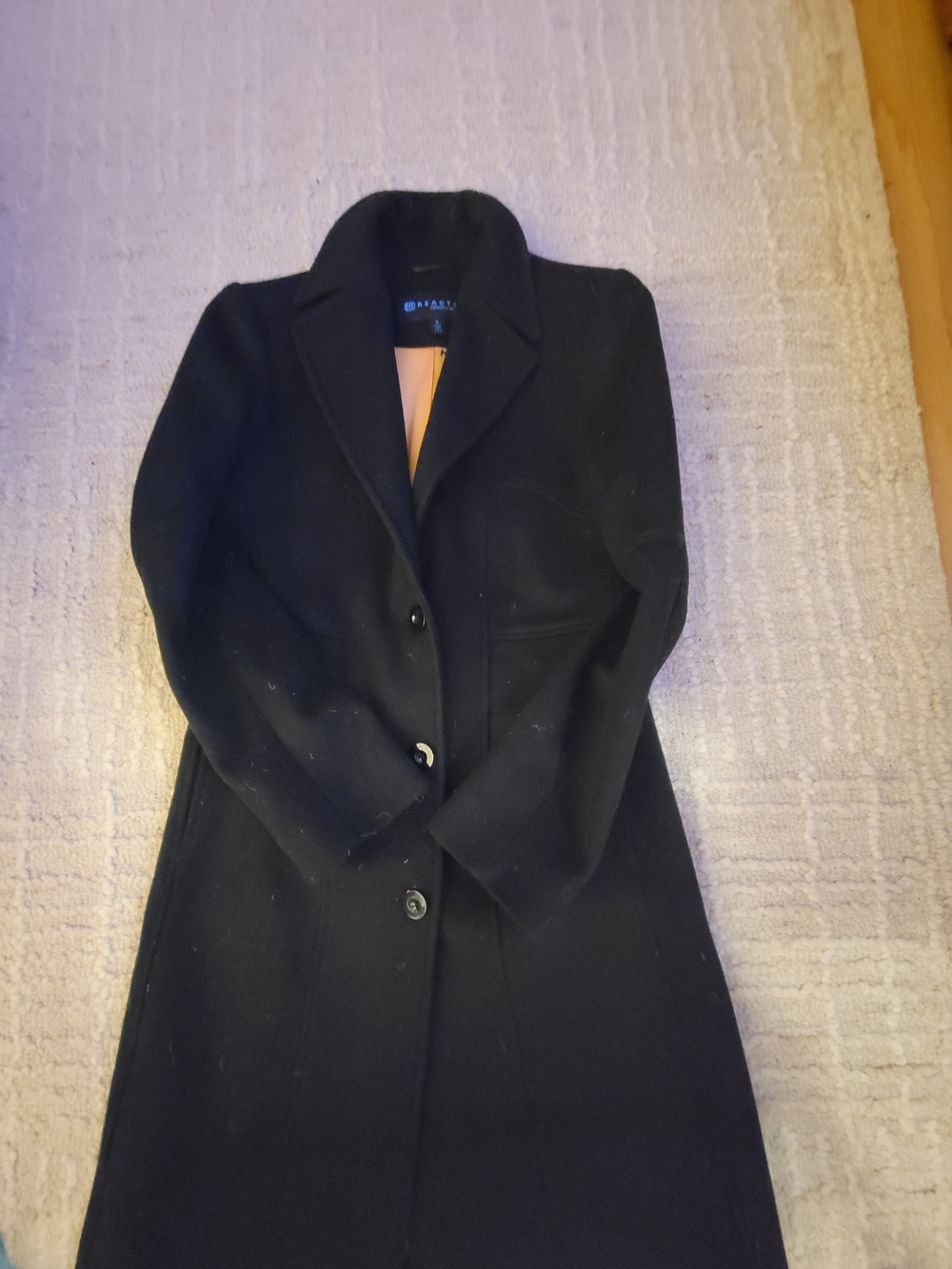 Reaction Kenneth Cole Black Long Wool Trench Coat Overcoat Women's Size 6
